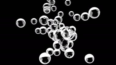 3D molekül Brownian hareketi Bilim animasyon cilt bakım konsepti su