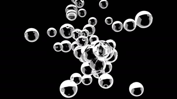 3d molekuła Brownian ruchu Nauka animacja Pielęgnacja skóry koncepcji wody — Wideo stockowe