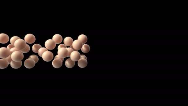 3d мягкая сфера жировые клетки дизайн медицинских тканей атеросклероз холестерина — стоковое видео
