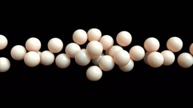 Küresel yağ hücreleri siyah arkaplanda çarpışır