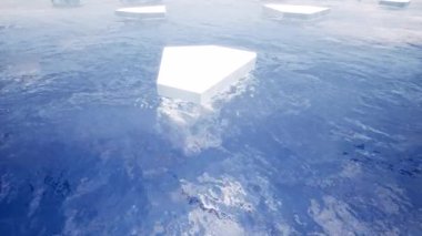 Buzdağı Antarktika okyanus dalgası ortamı mavi suyu eritiyor havadan manzara doğa