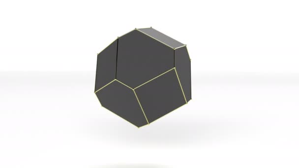 3d minimalistic graphic gold and black object digital wallpaper design Business presentation Endless loop — Stock Video