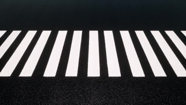 Estrada zebra sem pessoas Vista superior Estrada de trânsito — Vídeo de Stock