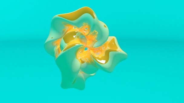Digitaal Modern interieur Studio abstract gouden object in staat om naadloos lus — Stockvideo
