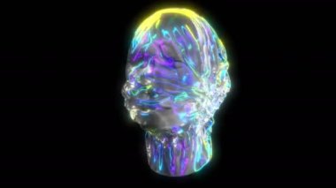 Soyut baş bilgisi Futuristik Hareket Grafik İletişim Ağı Kimlik Doğrulama Teknolojisi Konsepti