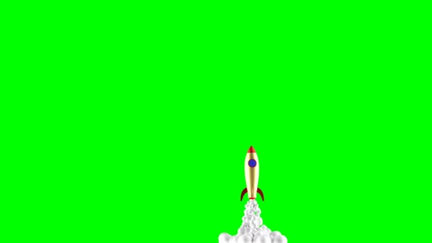 Lancement de fusée de navire Navette spatiale au démarrage de l'écran vert succès commercial — Video