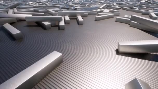 Metallkromblock lådor techno intro metallisk yta — Stockvideo