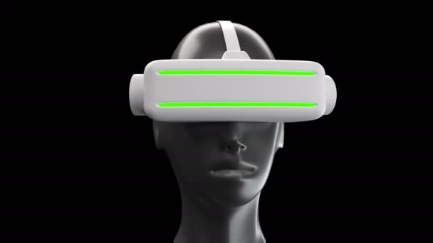 Hjälm virtual reality glasögon i modern 3D-stil Augmented reality Teknik vr kunna loop sömlös — Stockvideo