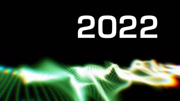 2022 besar data futuristik gerak virtual realitas virtual kecerdasan buatan tahun baru intro mampu loop mulus — Stok Video