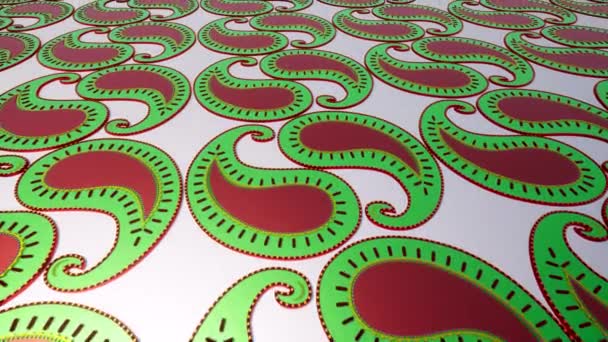 Metallische Paisley im 3D-Stil Volkskunst ethnischen Ornament abstrakte Dekoration — Stockvideo