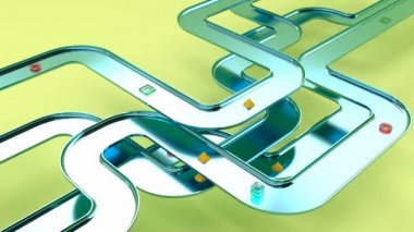 Modern ambalaj iç dağıtım malları dağıtım deposu lojistik merkezi otomatikleştirilmiş makine parsel endüstriyel hareket grafiksel döngü dikişsiz