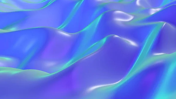 Blue colorful wave reflection surface macro intro 3d render — Stockfoto