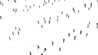 Crowd of people top view on white background Business person