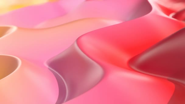 抽象的な赤い波デザインビジネスコンセプトアート滑らかな曲線現代色 — ストック動画