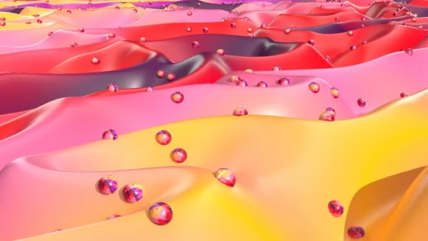 Ola de movimiento mínimo gráfico en abstracto 3d estilo moderno colorido brillante — Vídeo de stock