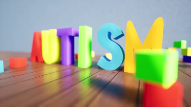 Autismo signo de color símbolo salud mental psicología apoyo — Vídeos de Stock