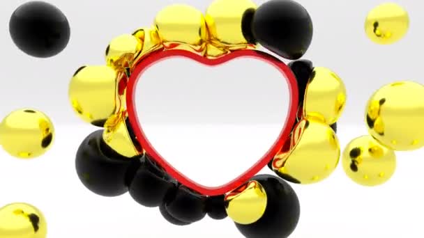 Μαλακή μεταλλική καρδιά σε 3d στυλ η καρδιά χτυπά — Αρχείο Βίντεο