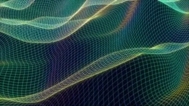 Цветная волна сетка красочный фон Концепция информационных технологий Поток данных Наука медицина Футуристическое движение графика в состоянии петли бесшовные — стоковое видео