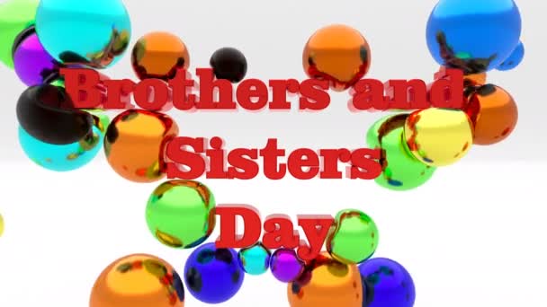 День братьев и сестер металлические шары мягкого цвета — стоковое видео