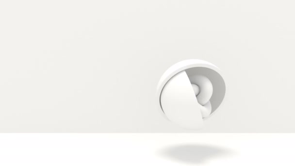 Hemisferios blancos Plantilla de diseño de moda forma geométrica en blanco introducción capaz de bucle sin costuras — Vídeos de Stock