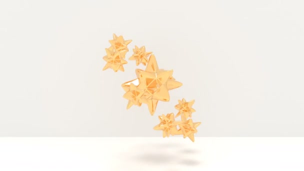 Gold Stars Motion Graphics able to loop seamless — Stock Video