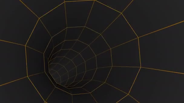Tünel siyah altın. Hareket tasarımı. Dijital sanat kusursuz döngü oluşturabiliyor. — Stok video