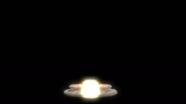 Супербольшой атомный взрыв на черном фоне Анимация "Облачный дым" — стоковое видео