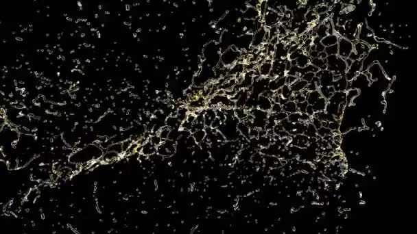 Жовтий масляний струмінь бризок Супер повільний рух Рідина мистецтва 1000 FPS — стокове відео