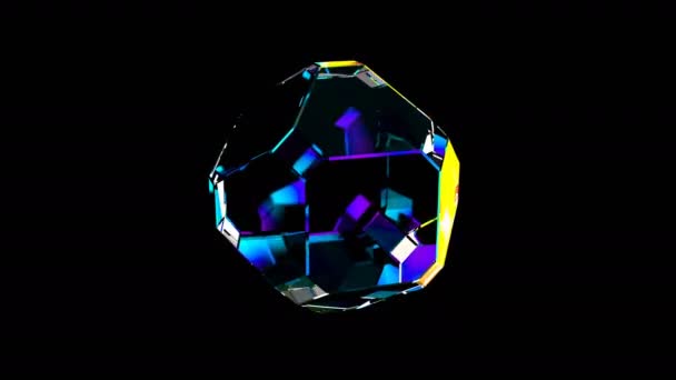 Коштовний кришталевий діамантовий камінь, здатний безшовно циклувати — стокове відео
