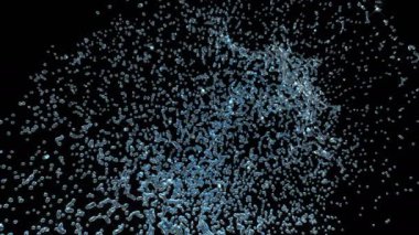 Su damlacıkları tatlı suyla çarpışır Süper Yavaş çekim 1000 FPS