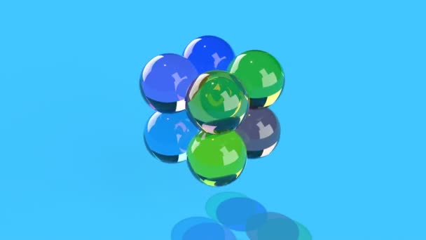 Simple motion graphic color spheres able to loop seamless — Video