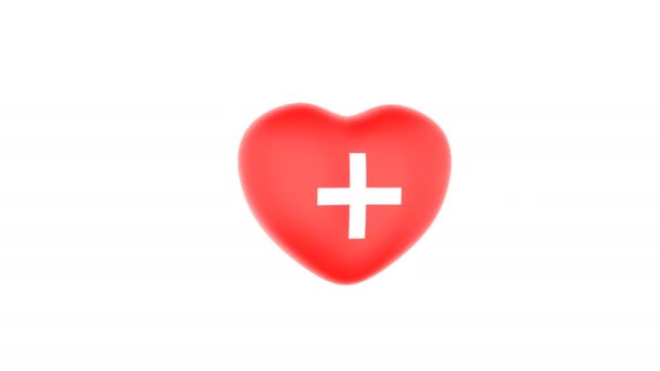 Heart is beating Confederation Day - a national holiday in Switzerland — Video Stock