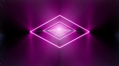 Soyut 3d tarzında parlak pembe neon tünel modern minimalist tasarım grafiksel vj arkaplan