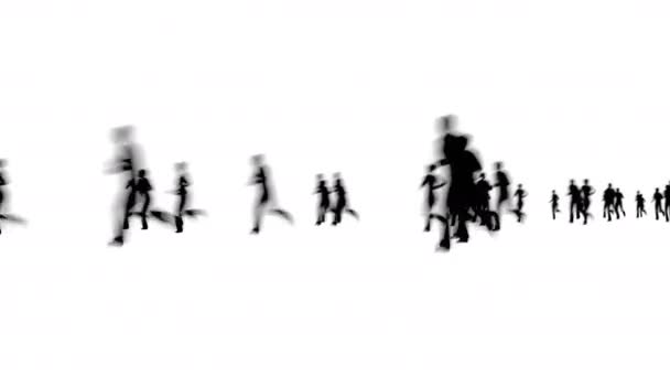 Silhouettes Blurred Crowd People Runs Technology 운영하는 사람들 — 비디오