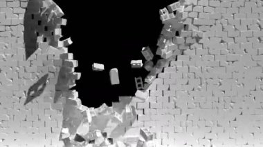 Beyaz tuğla patlayıcı 3d tarzı 4k