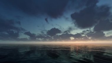 Denizde gün doğumu Gün ışığı gökyüzü güneşli sabah ilkbahar mevsimi 4k