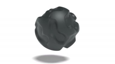 Siyah küre yüzey akış arkaplanı. Kusursuz 4k döngü yapabilen teknoloji kavramı