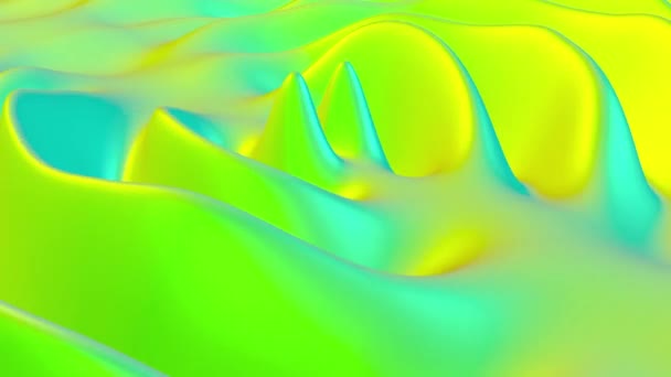 Green Wave Abstract Fluid Liquid Surface Flow Background Able Loop — 비디오