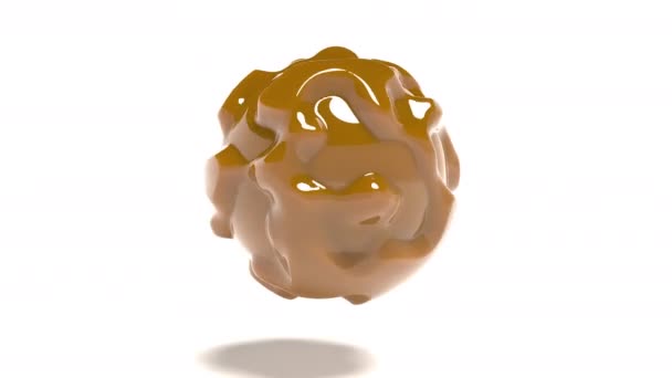 Golden Object Honey Organic Nutrition Abstract Liquid Able Loop Seamless — Vídeo de Stock