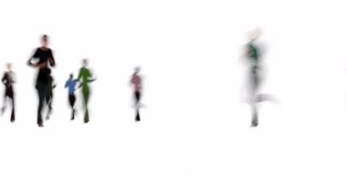 Kalabalık spor koşusu, sağlıklı yaşam tarzı spor, spor koşusu, spor koşusu, spor koşusu, alfa kanalı 4k koşusu yapıyor.