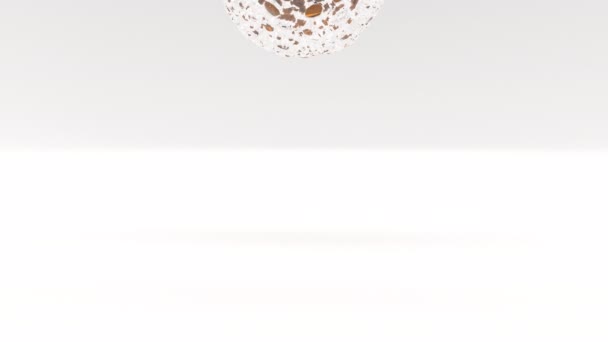 Glass Sphere Oil Sphere Jump Leap Simply Motion Graphics White — Vídeos de Stock