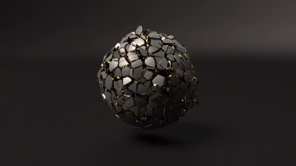 Explosion Gold Rock Glitter Golden Stone Nugget Cracked Concept Rich — Vídeos de Stock