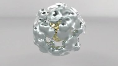 Liquid metal surreal object based on meta balls spheres in glass water liquid Motion design intro able to loop seamless 4k