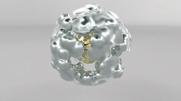 Liquid Metal Surreal Object Based Meta Balls Spheres Glass Water — Video Stock