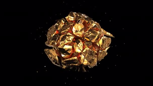 Explosion Gold Stones Alpha Channel Super Slow Motion 1000 Fps — Stok video