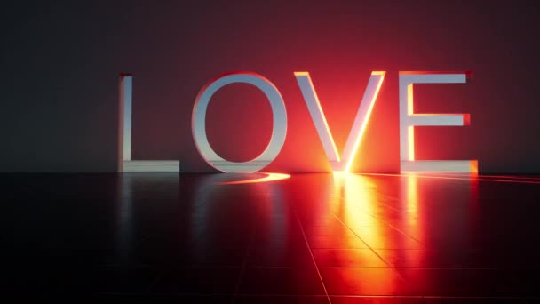 Text Love Spot Light Intro Able Loop Seamless — Stok video