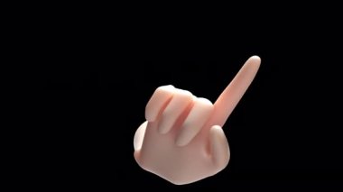 Finger index gesture prohibition on transparent backdrop 4k