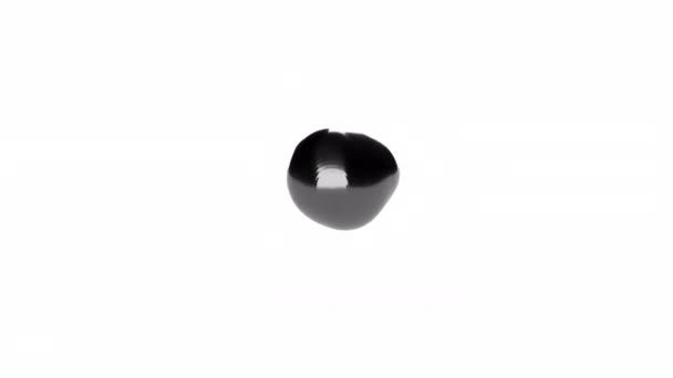 Modern Abstract Black Metaballs White Background Fluid Art Drops Oil — Wideo stockowe