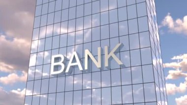 Skyscraper bank building City business district financial money center 4k