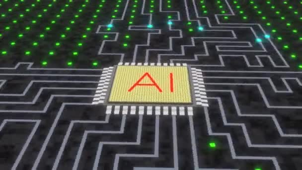 Quantum Technologies Processor Future Technology Artificial Intelligence Computer Intro Able — Vídeo de stock